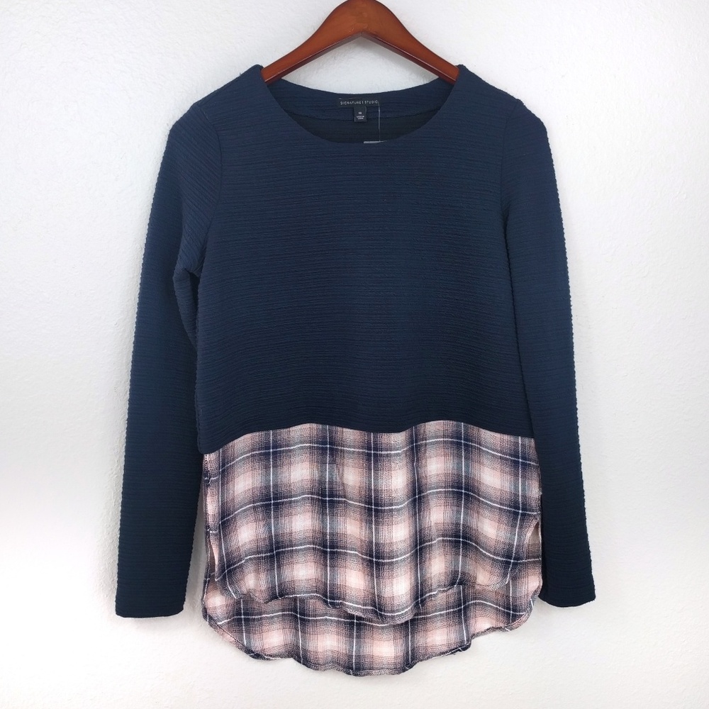 Long Sleeve Navy Towfer Sweater